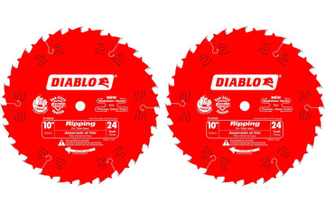 Freud D1024X Diablo 10-Inch 24-Tooth ATB Ripping Saw Blade 5/8-Inch Arbor and PermaShield Coating (2 Pack)